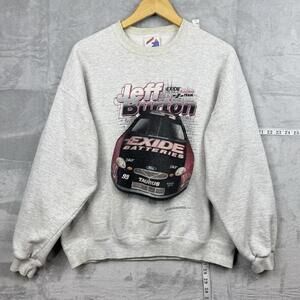 Vintage Jeff Burton Exide Racing Sweatshirt XL NASCAR Ford Taurus 99 USA Made